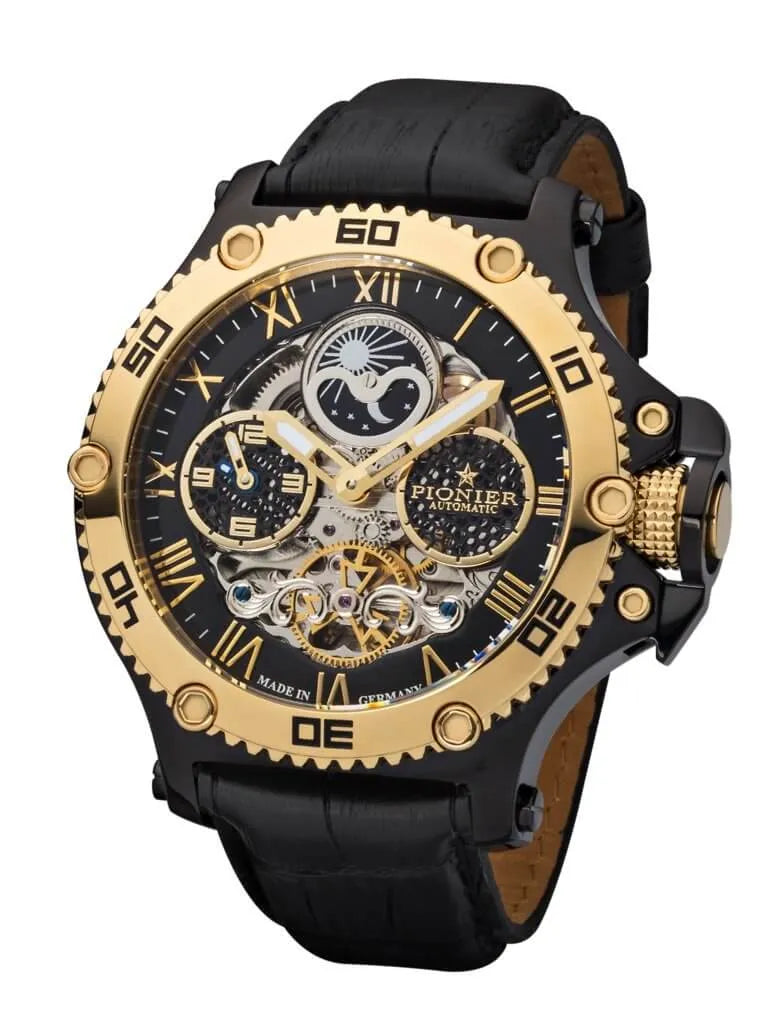 Hawaii Dual-Time GM-514-4 Black Pionier, Germany – Pionier Watches