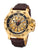 Barcelona Pionier GM-516-4 gold skeleton dial with gold case and brown leatherl band.