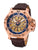 Barcelona Pionier GM-516-6 gold skeleton dial with rose case and brown leather band.