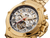 Gold case with gold buttons all stainless steel.