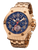 Diamonds New York Pionier GM-511-14 blue dial with diamonds and Roman numerals with rose case and stainless steel band.