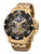 Gold color stainless steel bracelet with black bezel on top. 