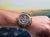 All black Amsterdam on the wrist of a gentleman to showcase how neatly it seats on a man's wrist.
